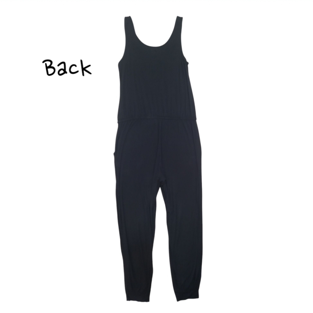 Aerie Jumpsuit Drawstring Waist Tapered Cuff Hem Romper Black Size Large - Picture 13 of 15